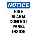 Signmission OSHA Notice Sign, Fire Alarm Control Panel Inside, 10in X 7in Aluminum, 7" W, 10" L, Portrait OS-NS-A-710-V-12520